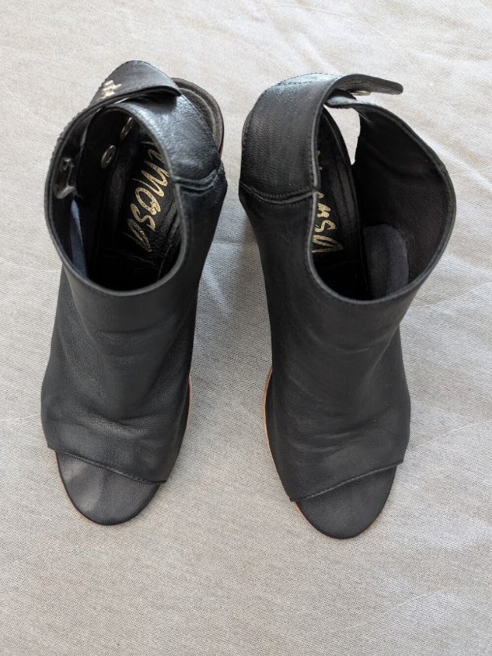 Italian Leather Peep Toe Sandals High Heel Size 39 - Picture 9 of 15